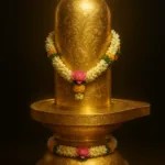 Golden Siva Lingam with engraving surface